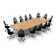 Albin 14 Person Conference Meeting Tables 5 piece Complete Set