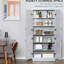 Garde-manger de 70 po gris, 6 tablettes avec 2 tablettes réglables, 4 portes et un garde-manger de 69,5 po de hauteur