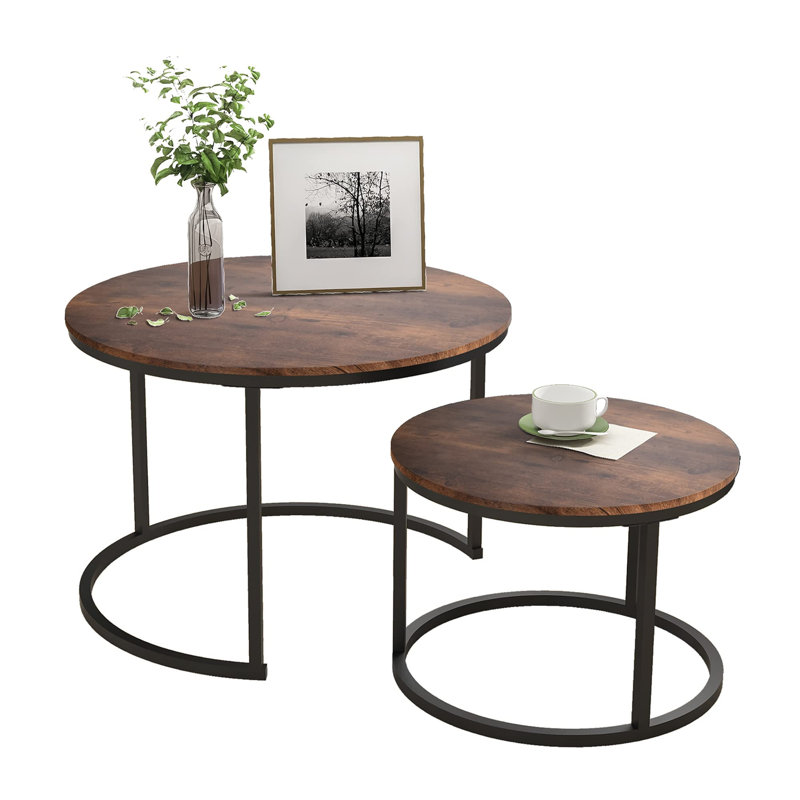 Patao Frame Coffee Table, Brown/Black, 35.5" H x 69.49" W x 48.5" D