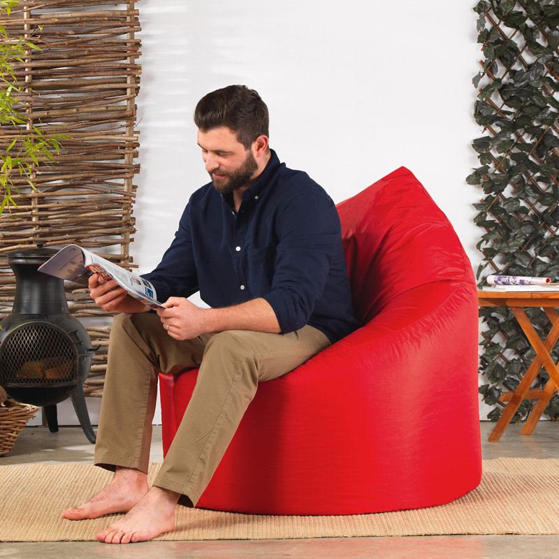 Polyester Outdoor Friendly Refillable Bean Bag Chair, Red