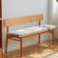 Banc rembourré 100% polyester couleur bois de cerisier gris-1240733778