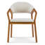 Ensemble de 2 fauteuils contemporains, revêtement en chenille beige doux, dossier incurvé, structure en bois massif, capacité de 300 lb