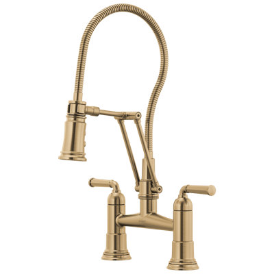 Rook® Articulating Bridge Faucet with Finished Hose