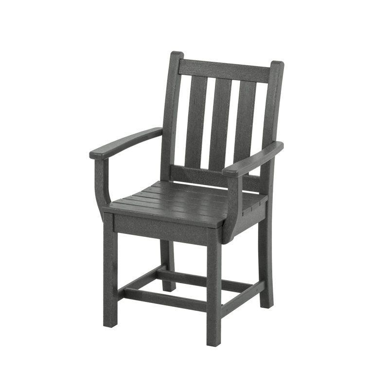 Lakeside POLYWOOD Traditional Garden Dining Arm Chair, Slate Grey