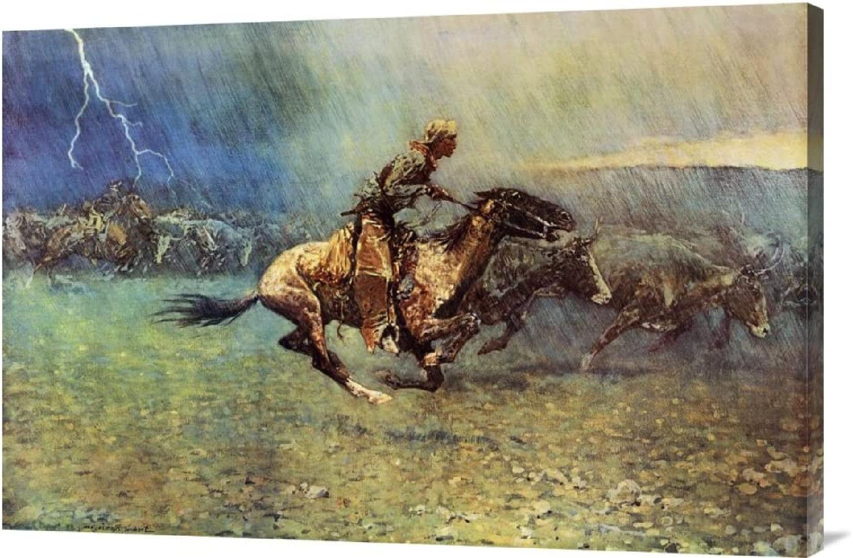 Foundry Select Frederic Remington The Stampede On Canvas Graphic Art ...