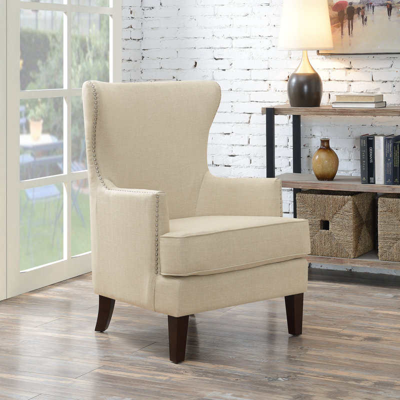Ameryst Upholstered Armchair, Natural Chenille