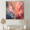 Pêches et roses bleues Reverie I - Art floral sur toile florale 2 panneaux