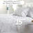 Southshore Fine Linens Botanical Leaves Sheet Set in White and Grey, 100 GSM Double-Brushed Microfiber Botanical Print with 14-Inch Deep Pocket, 1 Flat Sheet, 1 Fitted Sheet and 2 King Pillowcases, King-147910683-147910682