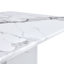 Table de salle à manger en MDF à motif de marbre blanc de 6 po x 35,4 po avec 6 chaises en polyuréthane gris foncé, pieds en métal arqués, moderne et élégant