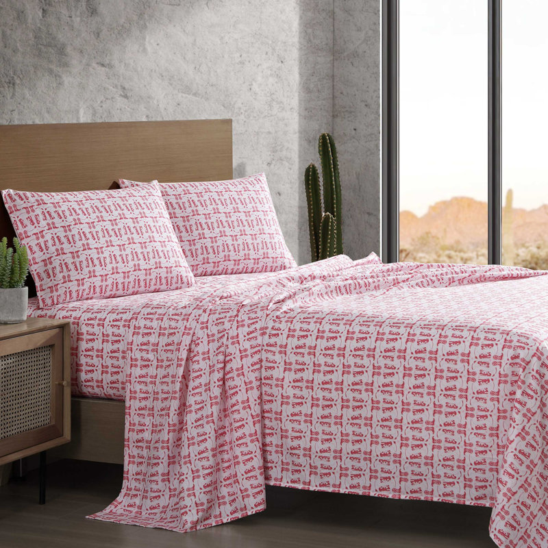 Wrangler Printed Cozy Novelty Sheet Sets, Full Sheet Set with 2 Pillowcases, Knockin Boots Pink