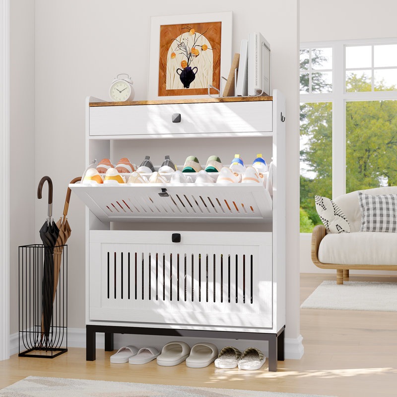 12 Pair Boot Storage, White