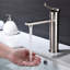 Robinet de salle de bain en nickel brossé - poignée simple, acier inoxydable, réduit le temps de nettoyage, conception élégante en nickel, ajustement pratique de la température, style simple