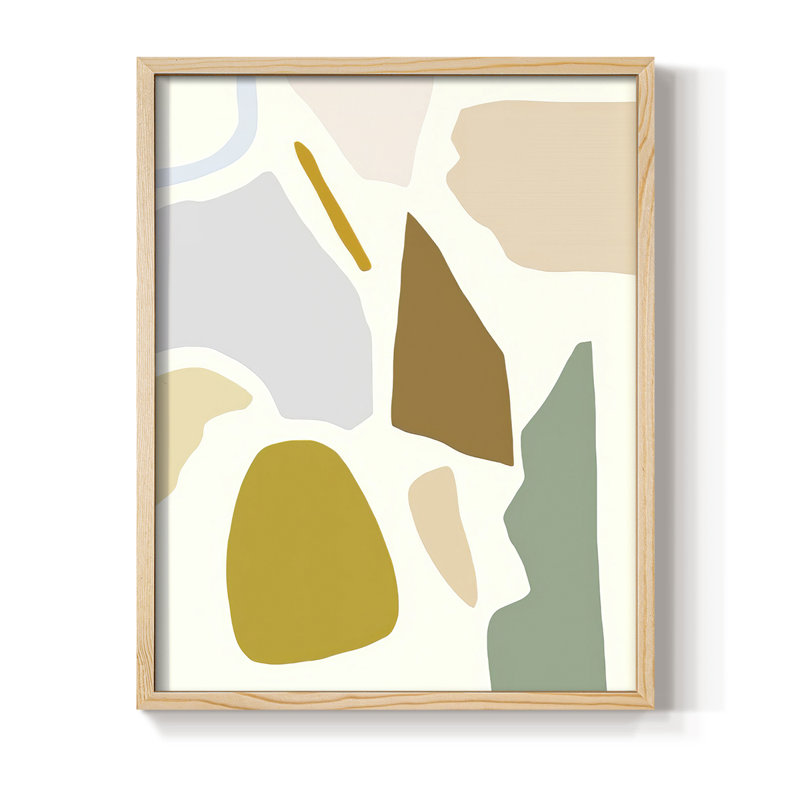 PastelSplotchesI Framed Print - Solid Wood, 11" H x 9" W