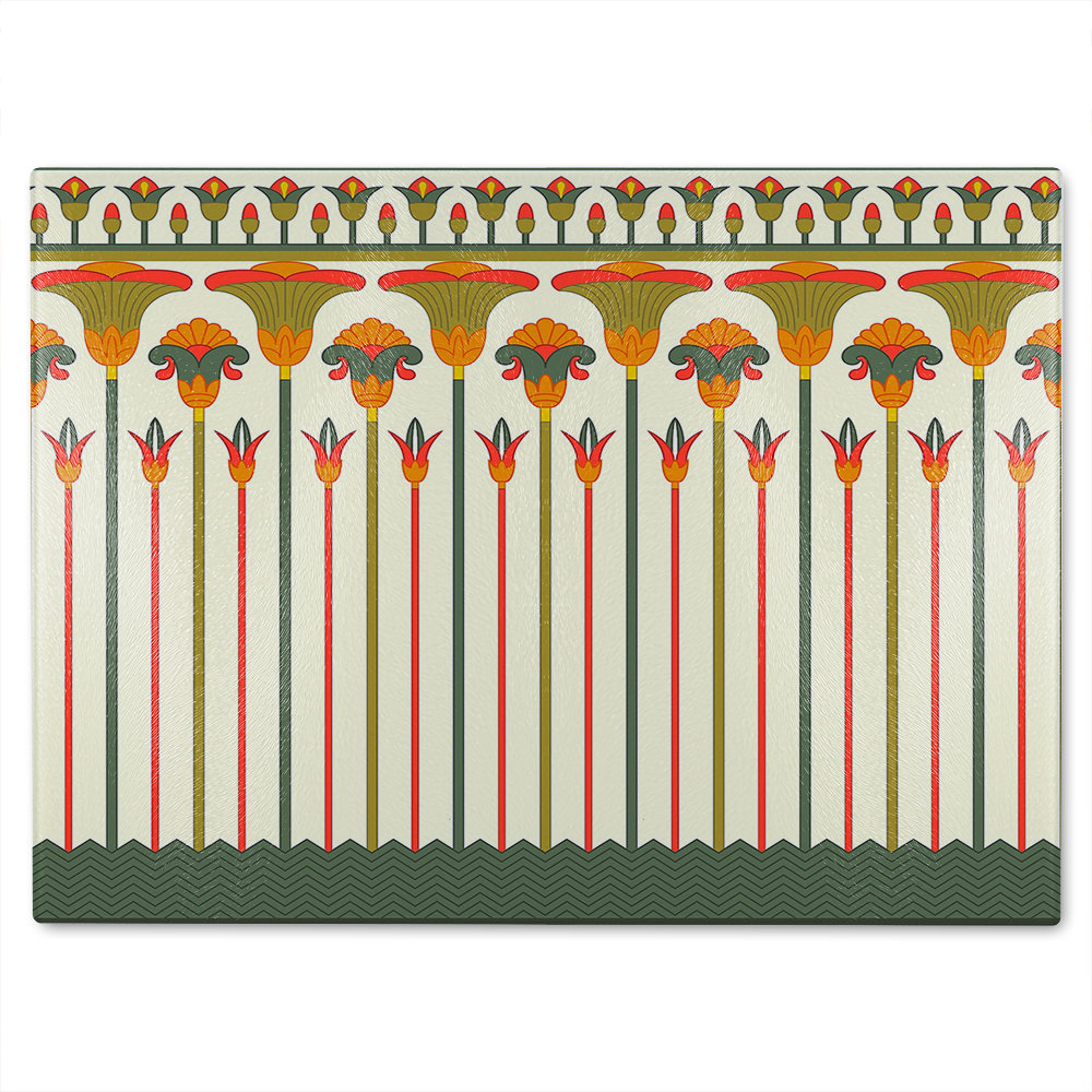 Egyptian Ornament Glass Chopping Board