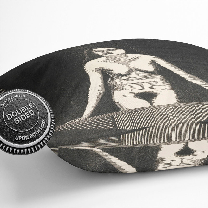 Nude Woman Square Throw Cushion, 40cm H x 40cm W x 15cm D