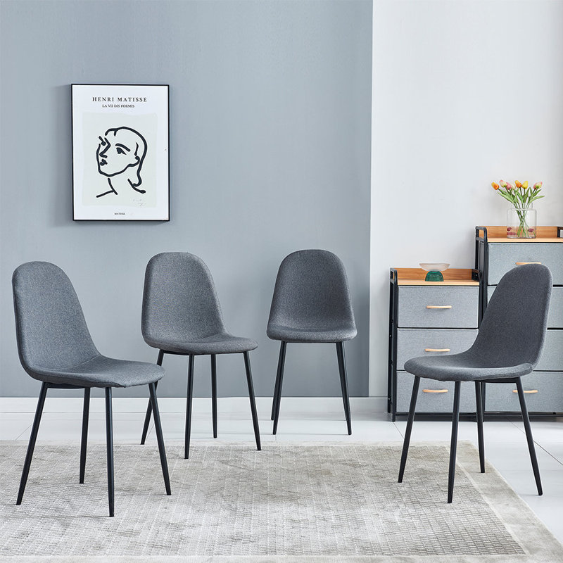 Kortana 17.3'' H Fabric Side Chair, Gray