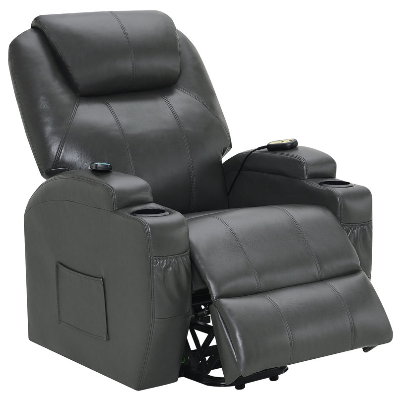 Fauteuil inclinable gris anthracite avec massage Rexford