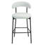 Tabouret de bar 26 po à hauteur de comptoir avec tabouret de bar et housse en tissu avec revêtement thermolaqué noir (neige)-1008453731