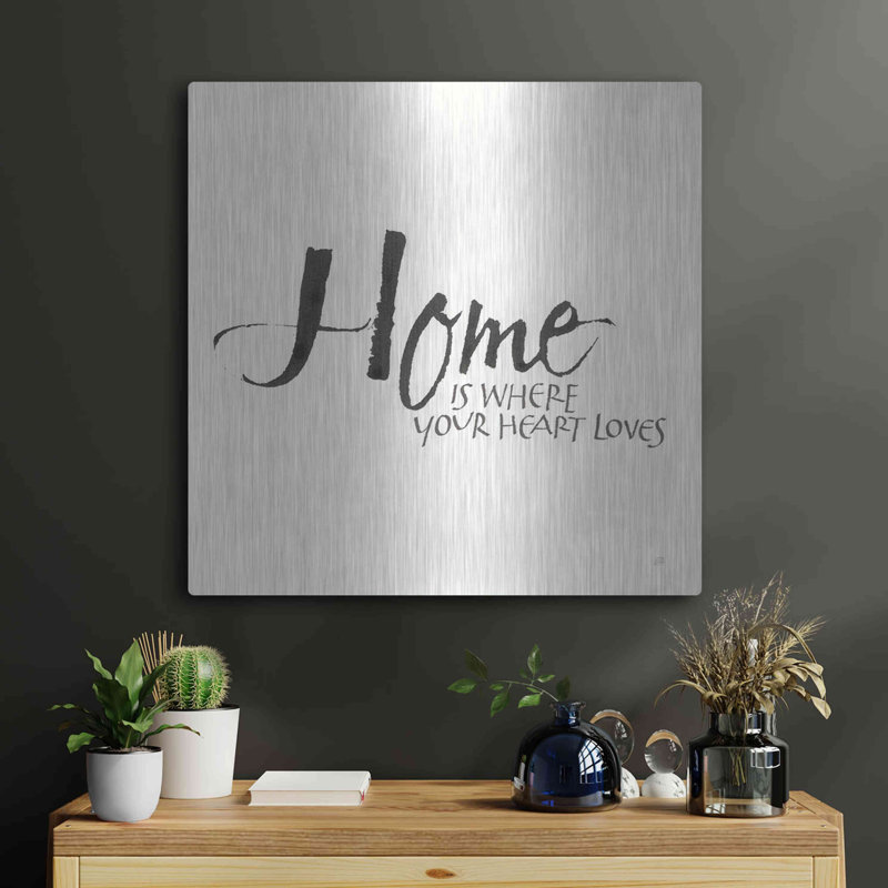 «Daily Saying V» par Chris Paschke, art mural en métal, 24 po x 24 po