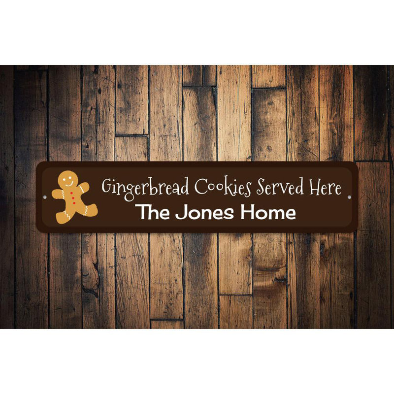 Plaque en aluminium Gingerbread Cookies, H 6 po x l 24 po x P 0,06 po, Oui