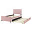 Lit plateforme tapissier simple avec lit gigogne simple