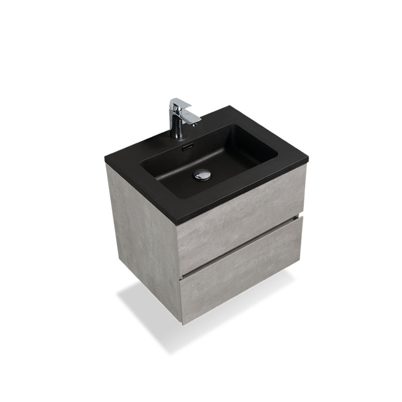 Meuble-lavabo simple 23,6 po avec plateau en pierre Keyondra