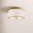 Abra Silk Screen White Inside Clear Outside Glass Diffuser And White Linen Fabric Shade Flush Mount-1058575646