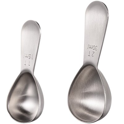 U-Taste 18/8 Stainless Steel Coffee Scoop 1 Tablespoon & 2 Tablespoon, Heavy Duty Durable Metal Kitchen Baking Cooking Food Measuring Coffee Scoop -  Scoop-2-US