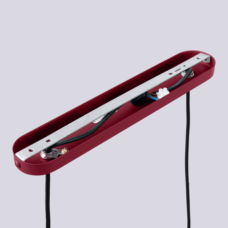 Halo - Light Brushed Nickel Pendant, 33,5x6x120 cm, Burgundy, 2 Lights