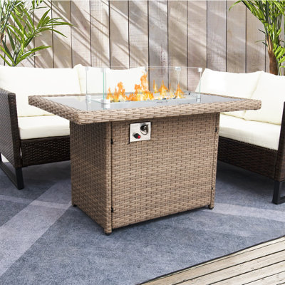 Forgan Rectangle Propane Smokeless Fire Pit Table with Hidden Fuel Tank