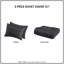 Housse de couette à pince noire pour lit double / grand - 3 pièces, matériau, envers en microfibre, fermeture à boutons 2 taies décoratives, lavable à la machine
