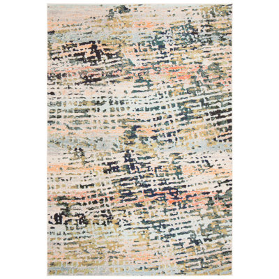 Felty Abstract Beige/Navy Area Rug