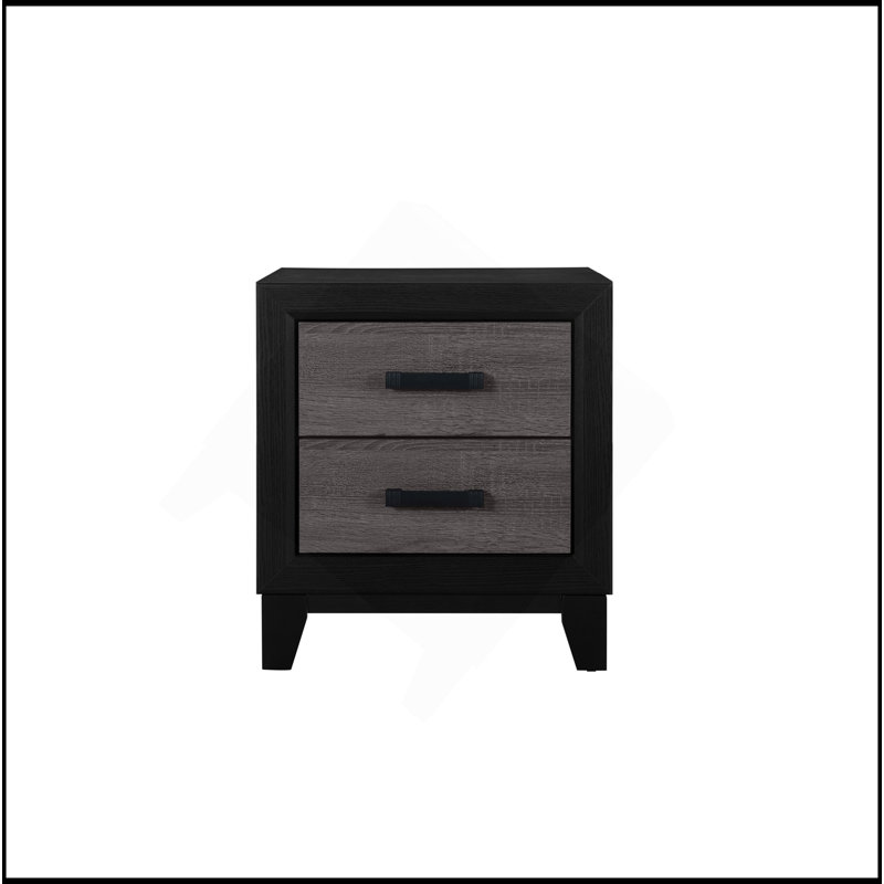 Table de chevet gris et noir SOLUTO