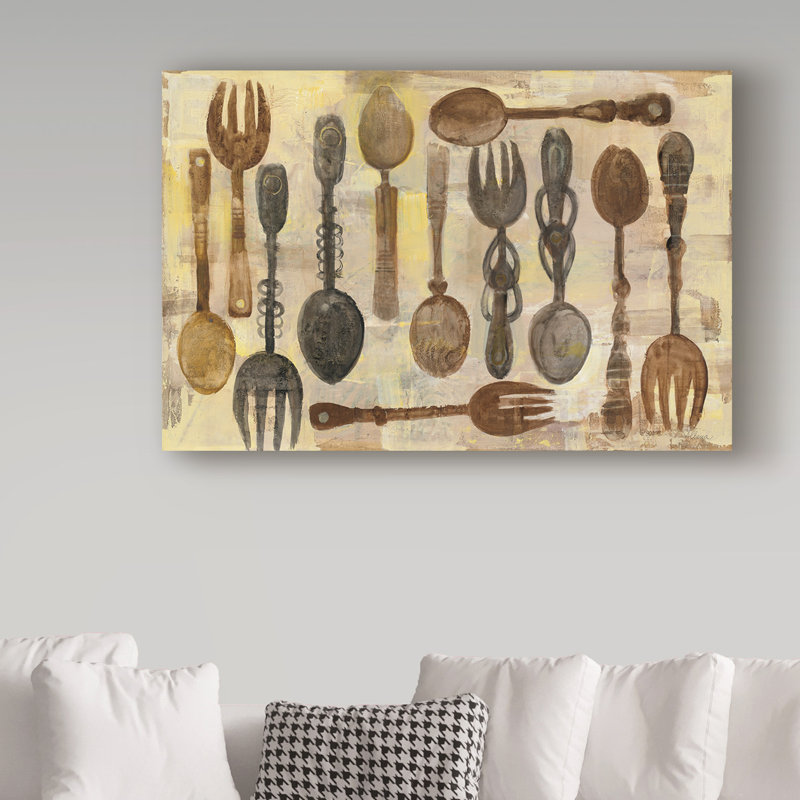 « cuillères et fourches », reproduction sur toile tendue, H 12 po x l 19 po
