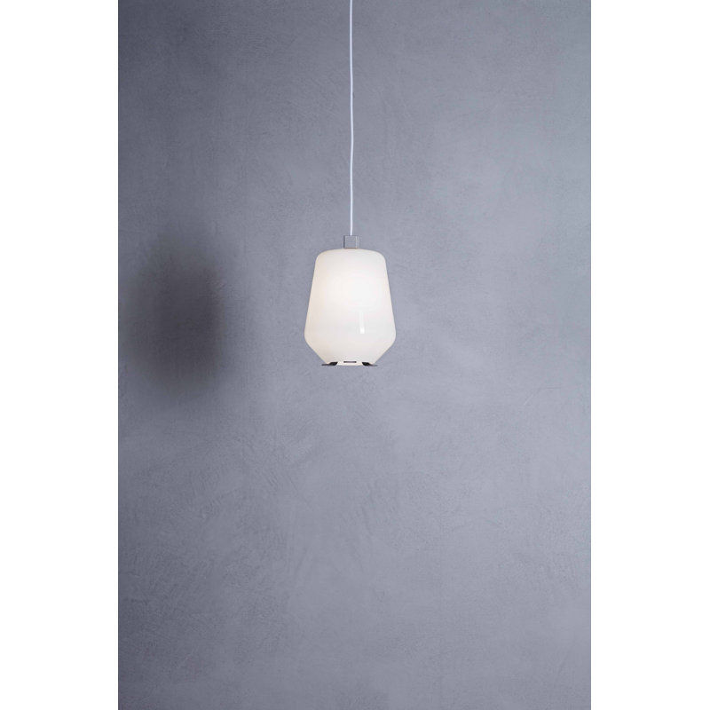 Luisa 1 - Light LED Schoolhouse Pendant, White, Nickel, 3000K
