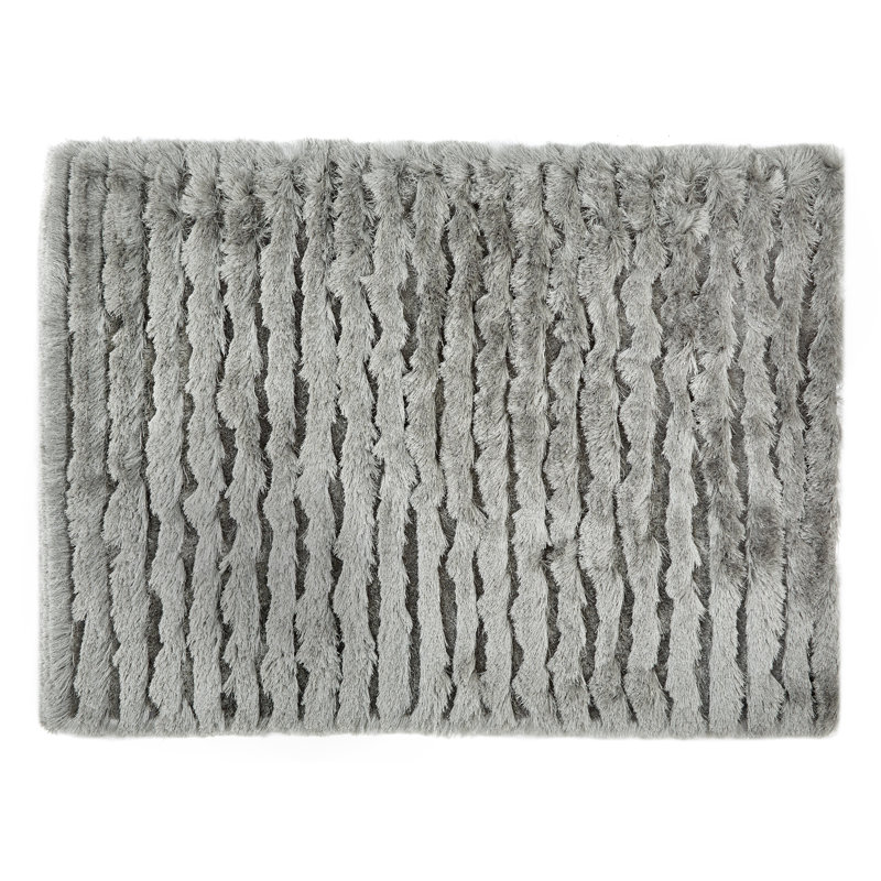 Jewell Machine Woven Silver Indoor Rug, Rectangle 160 x 230cm