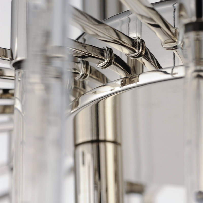 8 Light Dimmable Sputnik Chandelier, Polished Nickel