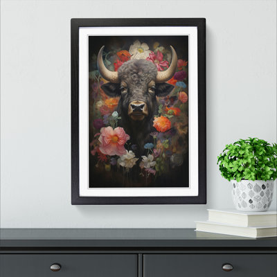 Buffalo Tachisme - Single Picture Frame Print on Wood