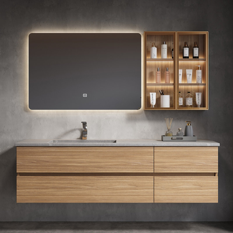 Stylish simple bathroom cabinet, 18.9" H x 66.9" W x 21.7" D