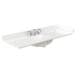 54" Single Countertop with Square Sink, Backsplash & Sidesplash