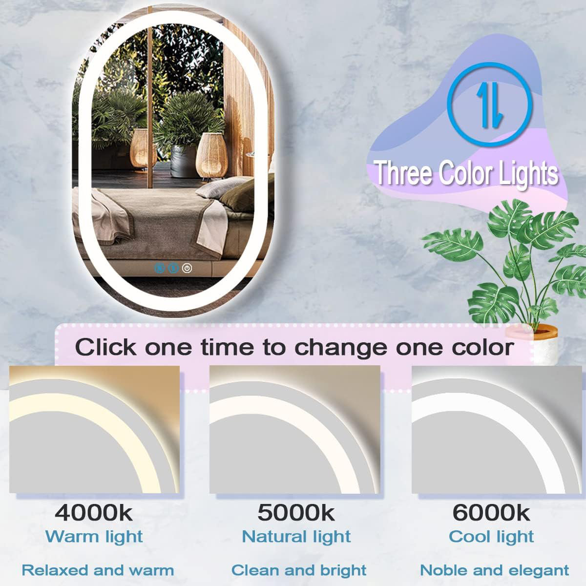 Wrought Studio™ 41 X 24 Inch Oval Lighted Led Bathroom Mirror With ...