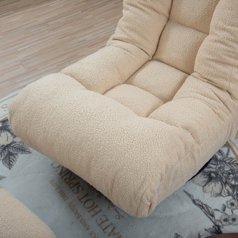 Single Sofa Reclining Chair, White Cotton