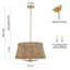 Lustre 5 lumières en rotin tissé à la main Boho Farmhouse-216945512