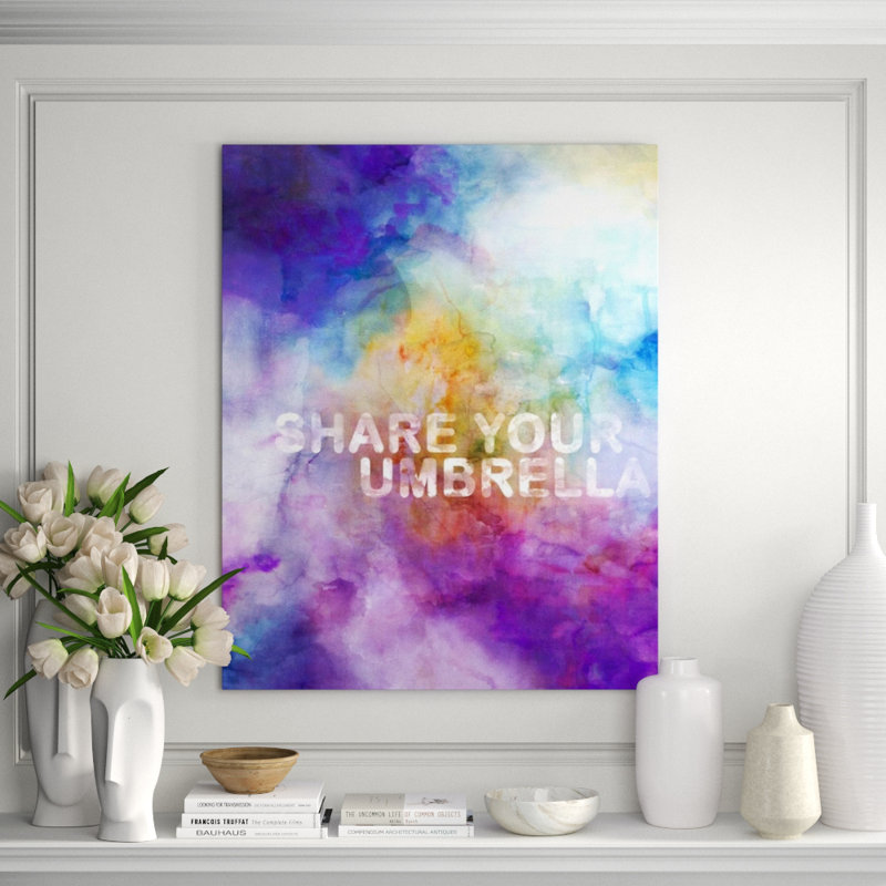 Share Your Umbrella Print by Sofia Fox, Glass Coat, 30" H x 24" W x 1.5" D