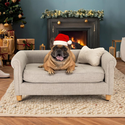 Canapé-lit pour chien Dinel Premium avec coussin en os jusqu'à 70 lb