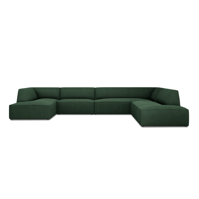 Ironesha 7 Seater Large Sectional, Right Hand Facing, Green