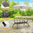 9-Piece Cast Aluminum Outdoor Dining Set, Vintage Patio Furniture for 8 Includes 87" Rectangular Dining Table, 6 Stackable Chairs & 2 Swivel Chairs with Cushions & Umbrella Hole