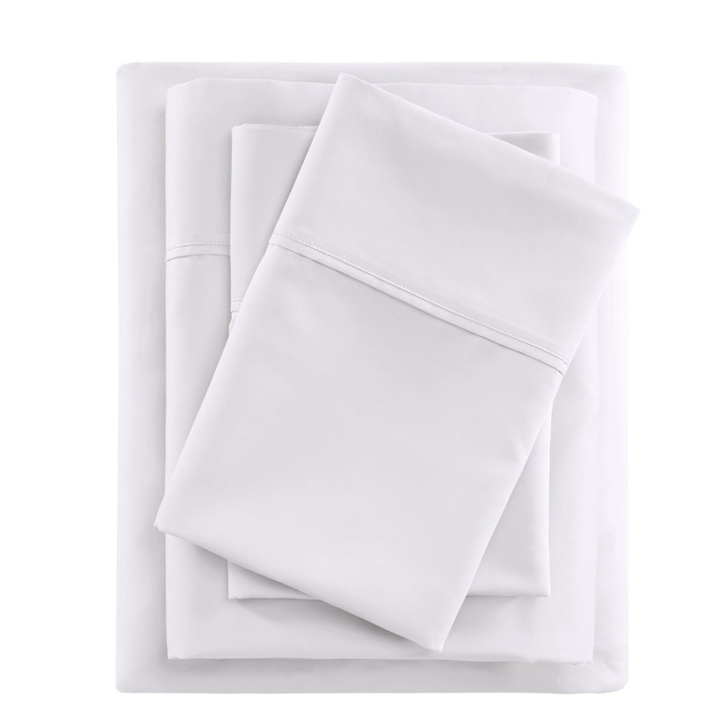 Ensemble de draps en mélange de coton 600 fils 600 fils, Blanc, Très grand