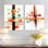 Rectangle dynamique dynamique de géométrie - art mural moderne en métal 2 pièces