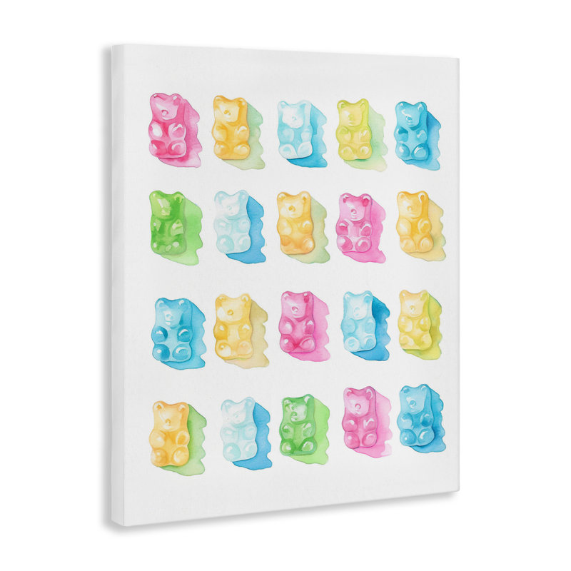 Collection Pastel Candy Bears, toile par Lil 'Rue, H 20 po x l 16 po